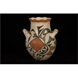 Old Acoma Pueblo Pottery Handled Jar