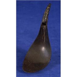 19TH C. Figured Goat Horn Spoon 6" L.