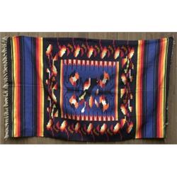 Woven Mexican Rug 80"x 49" Good Condi