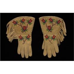 Plains Beaded Deerskin Gauntlets ca.