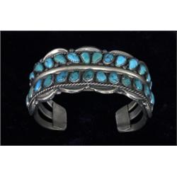 Navajo Silver and Turquoise Bracelet