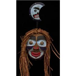 Don Beans Carved Moon Mask with Coppe