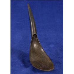 19TH C. Carved Goat Horn Spoon 6 1/4"