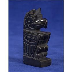 Haida Carved Argillite Eagle Totem 2