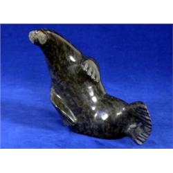 Inuit Soapstone Seal by Iola Ikkidlua
