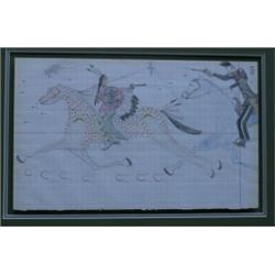 Plains Ledger Drawn Depicting Indian Get-A