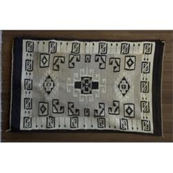 Navajo Style Natural Wool Rug ca. 1930 71"