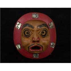Miniature Kwagiuth Moon Mask with Abalone 