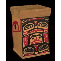 Northwest Coast Bent Wood Box with Silkscr