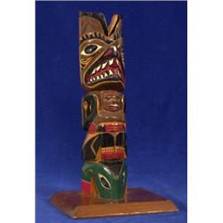 Old West Coast Painted Totem Originally Us