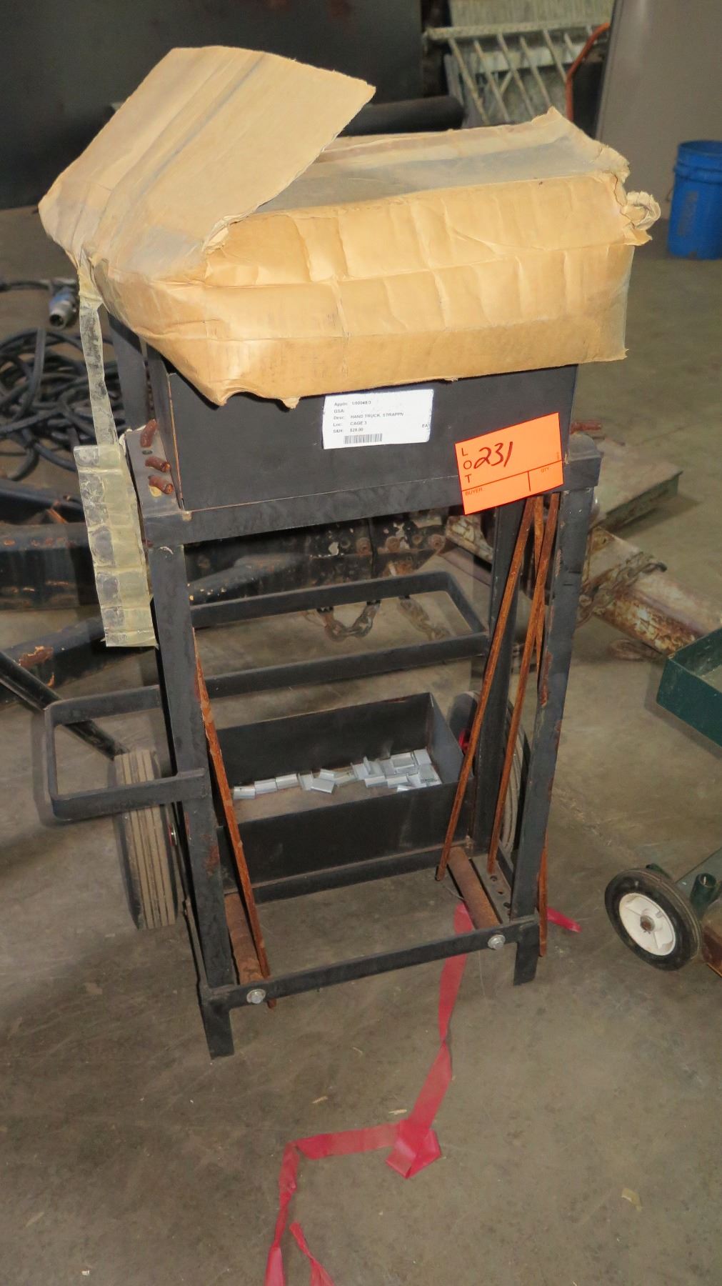 Pallet-Strapping Cart w/Clamps