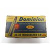 Image 1 : 20 ROUNDS VINTAGE DOMINION 30-30 WIN 170 GR SP