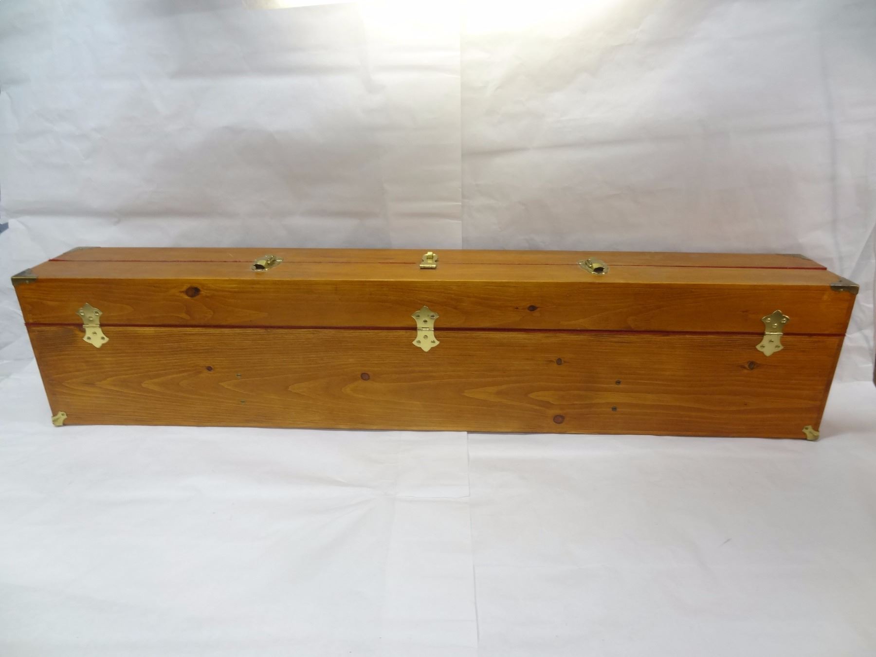 HAND CRAFTED WOOD AND BRASS MUSKET BOX *NO SHIPPING*