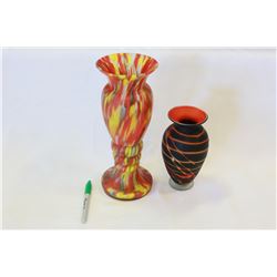TWO ART GLASS VASES