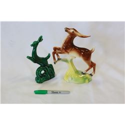 TWO STEWART McCULLOWN DEER FIGURES