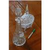 Image 1 : PINWHEEL CRYSTAL DECANTER AND LIDDED CANDY DISH