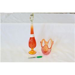 TWO ART GLASS VASES
