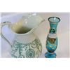 Image 2 : ANTIQUE HANLEY PITCHER AND HAND PAINTED VASE