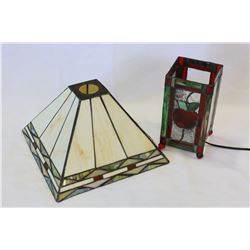 LEADED GLASS LAMP AND LAMP SHADE