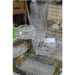 CRYSTAL VASE CRYSTAL DISHES AND BOWLS