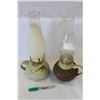 Image 1 : TWO POTTERY OIL LAMPS