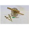 Image 1 : BRASS CANON AND BRASS LETTER OPENERS