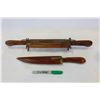 Image 1 : TWO KNIVES IN SHEATH ONE IS FORK AND KNIVE SET
