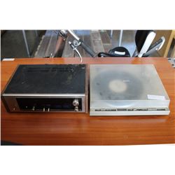 AKAI RECEIVER AND PIONEER RECORD PLAYER