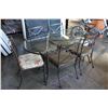 Image 2 : WROUGHT IRON GLASS TOP PATIO TABLE AND SIX CHAIRS