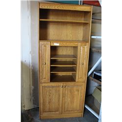 OAK BOOKSHELF CABINET