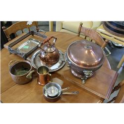 LOT OF COPPER AND METAL WARES