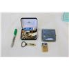 Image 1 : BOX OF MENS COLLECTIBLES AND CIGARETTE CASE
