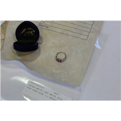 LADIES WHITE 14KT WHITE GOLD RUBY RING SIZE 7.5 RETAIL $500