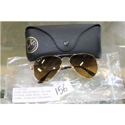 BRAND NEW AUTHENTIC RAY BAN AVIATOR LARGE METAL, GOLD FRAME, POLARIZED SUNGLASSES. RETAIL $255