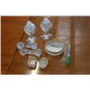 Image 1 : CRYSTAL SALT AND PEPPER AND OPEN SALTS AND KNIFE RESTS ETC