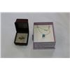 Image 1 : STERLING NECKLACE WITH TOPAZ STONE AND GOLD FILLED LADIES DINNER RING