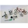 Image 1 : TWO MODEL BIKES AND TWO VINTAGE LAMPS
