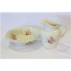 STAFFORDSHIRE JUG AND BOWL SET