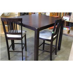 MODERN PUB HEIGHT TABLE AND TWO CHAIRS