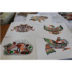 LOT OF FIVE UNFRAMED NATIVE PRINTS
