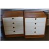 Image 1 : PAIR OF WHITE AND PINE 3-DRAWER NIGHTSTANDS