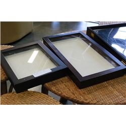 THREE WOOD DISPLAY CASES