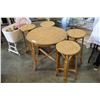 Image 2 : RATTAN TABLE AND FOUR STOOLS