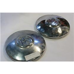 PAIR OF VINTAG VW HUBCAPS