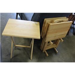 SET OF FOUR MAPLE TV TRAYS