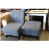 Image 1 : BLUE CHAIR AND OTTOMAN