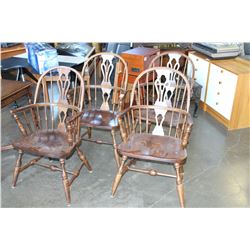 SDET OF FOUR PENNSYLVANIA HOUSE OAK WINDSOR STYLE ARMCHAIRS