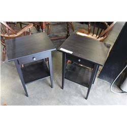 PAIR OF IKEA BLACK HENNES NIGHTSTANDS