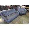 Image 1 : BRAND NEW MAZZIN HOME ELEGANCE BUTTON ACK CLUB STYLE GREY FABRIC SOFA AND LOVESEAT