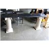 Image 1 : LARGE CONSOLE TABLE GLASS TOP ON PILLARS